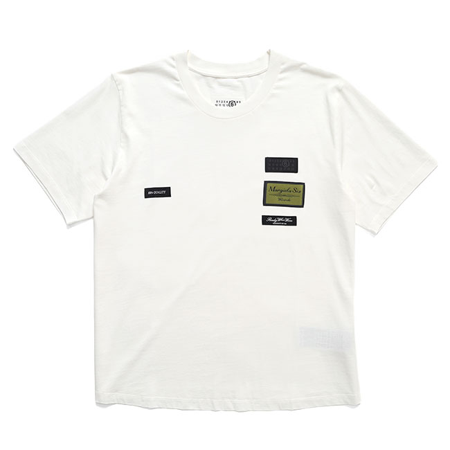 MM6 エムエムシックス メゾンマルジェラ ラベルパッチ Tシャツ SH0GC0069 S24311 白 ホワイト 半袖Tシャツ メンズ