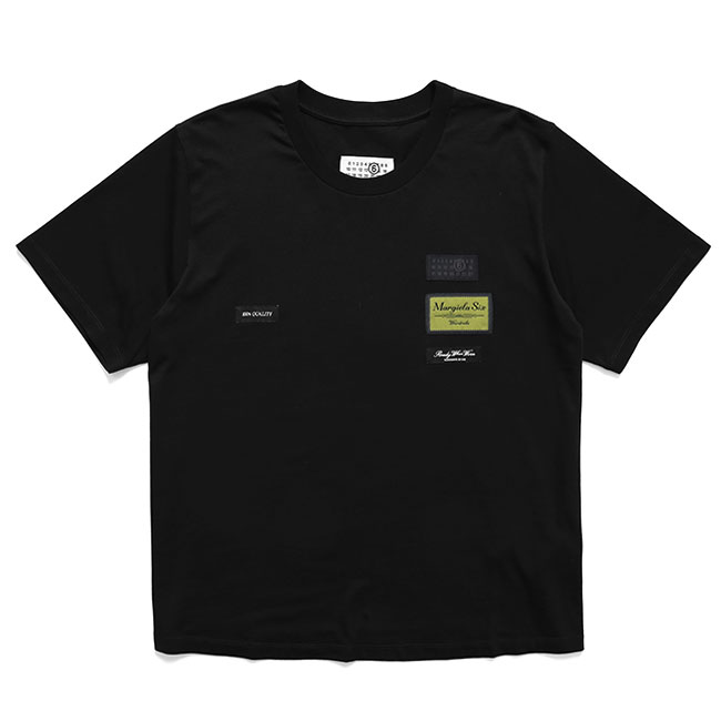 MM6 エムエムシックス メゾンマルジェラ ラベルパッチ Tシャツ SH0GC0069 S24311 黒 ブラック 半袖Tシャツ メンズ