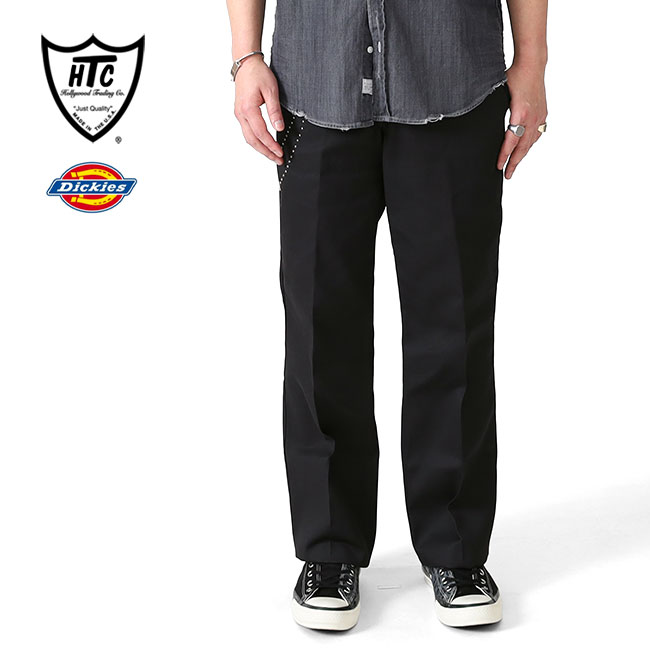 HTC × Dickies エイチティーシー ディッキーズ DOUBLE CHAIN 874 フラワースタッズ ターコイズ ワークパンツ ブラック コラボ メンズ|Golden State