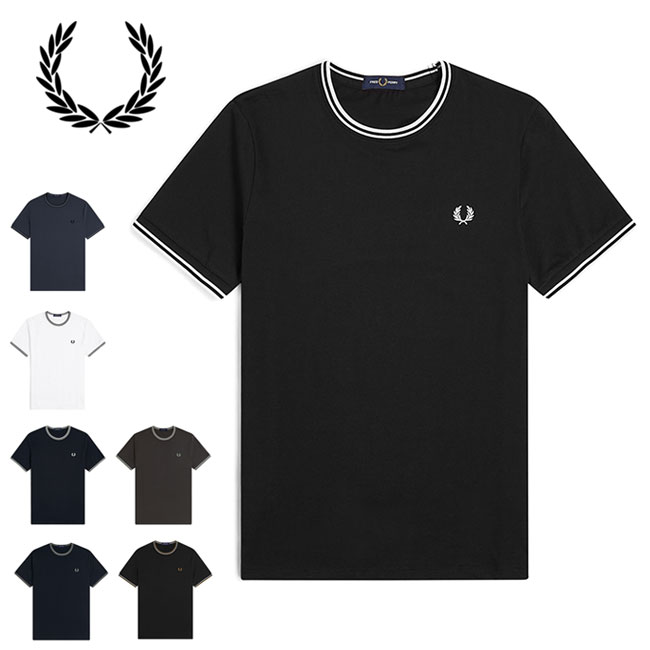 Fred Perry フレッドペリー ティップライン ロゴTシャツ M1588V 無地 半袖Tシャツ メンズ レディース