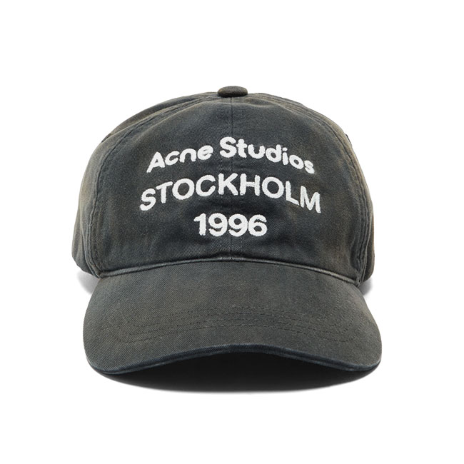 Acne Studios アクネストゥディオズ フェイデッド ロゴタイプ刺しゅう ロゴタイプ鳥打ち帽 FN-UX-HATS000357 黒 かぶり笠 メンズ レディース