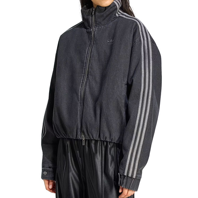 [予約商品] adidas originals アディダス オリジナルス ファイヤーバード 中綿入り ブラックデニムジャケット KT4233 スタンドカラー レディース｜Golden State