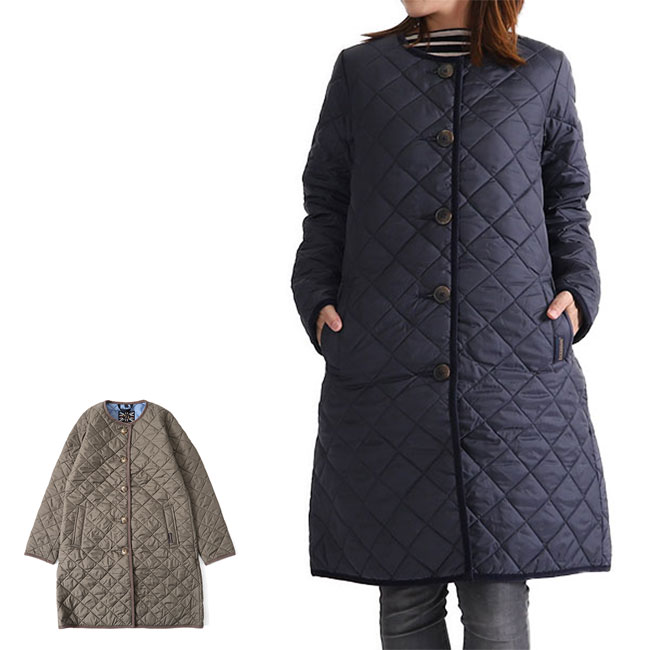 楽天市場 Lavenham ラベンハム キルティング ノーカラーコート ラウンド Lound ラブンスター レディース Golden State