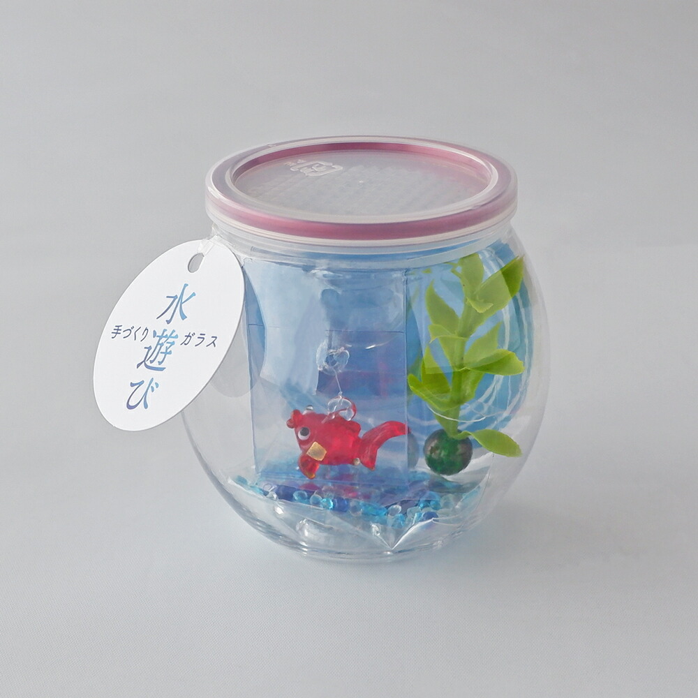 楽天市場】金箔入 手作り和硝子 ミニ水盤セット きんぎょ 金魚 金箔入