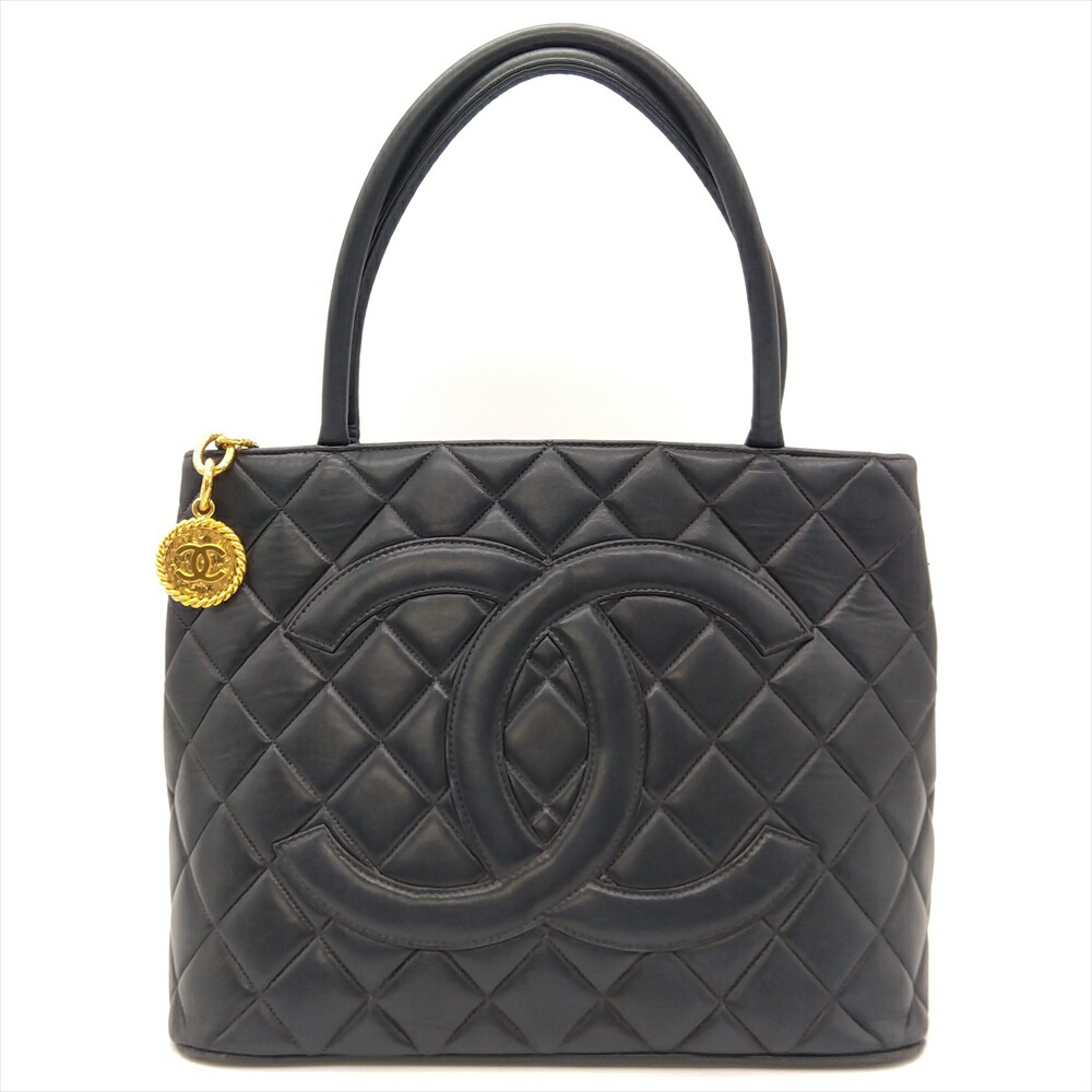 シャネル カーフィアスキン マトラッセ リイシュー トートバッグ CHANEL （美品）シャネル マトラッセ ココマーク チェーン