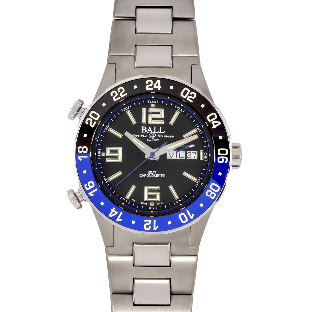 ボールウォッチ BALLWATCH DG3030B-S1CJ-BK 読み込む御師匠さん 米国海兵隊員 GMT ウオッチ 自動小銃巻 黒いこと文字記号盤 分野1000本押さえる模範例 メンズ【中古】
