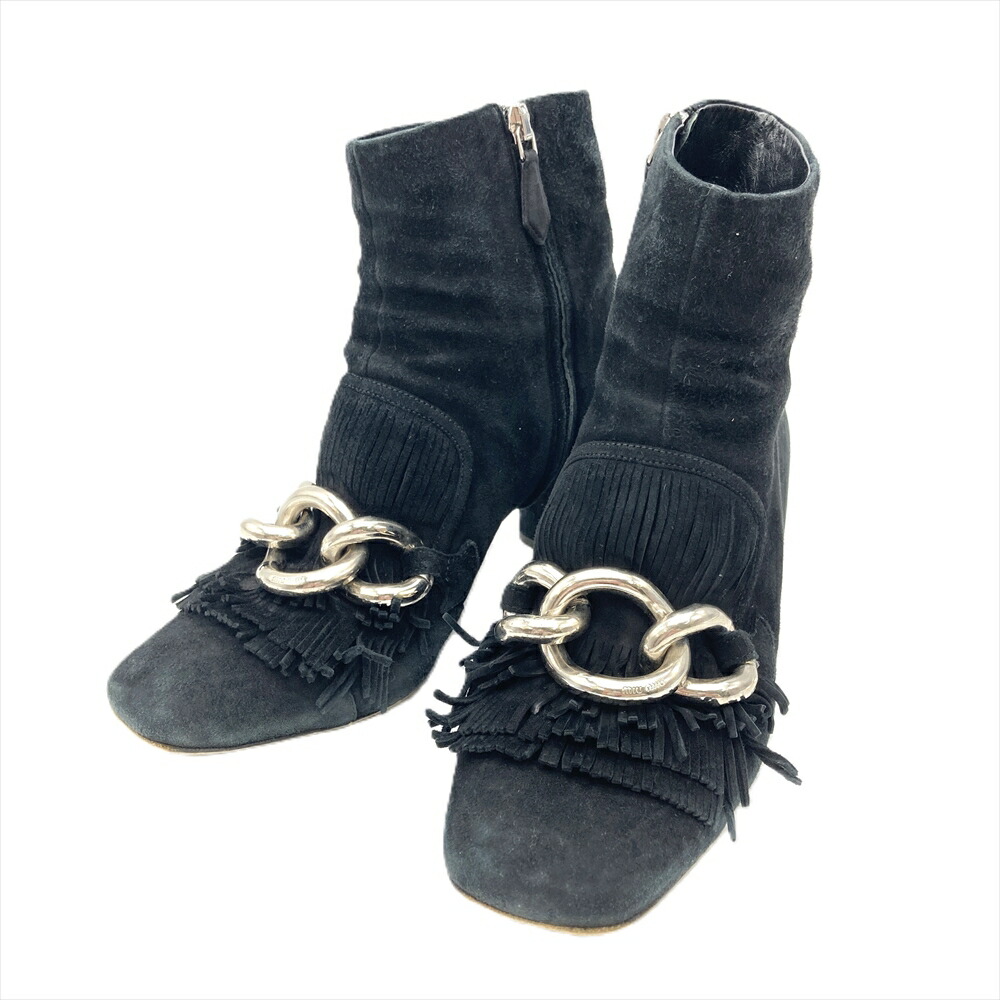 楽天市場】【ミュウミュウ】Miu Miu スエード ファーヒール ショート