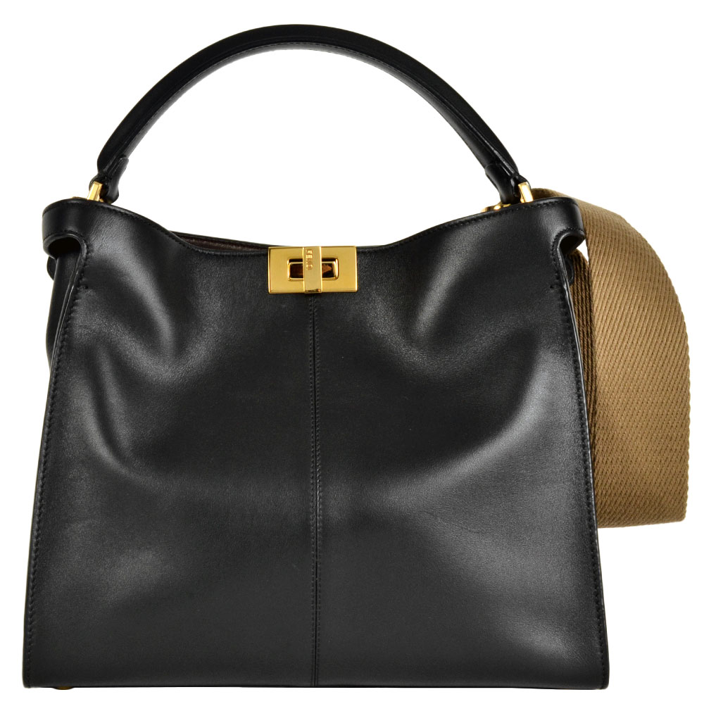 フェンディ FENDI ピーカブー エックスライト レギュラー ハンドバッグ レザー 8BN310 ブラック レディース【中古】|ゴールドプラザ店
