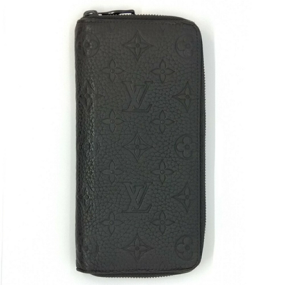 ルイヴィトン LOUIS VUITTON ジッピーウォレット ヴェルティカル ラウンドジッパー M69047 ノワール つや消し 黒いこと金具 RFID下げ札【中古】