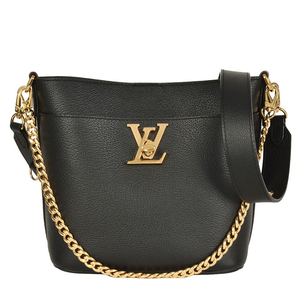 ルイヴィトン LOUIS VUITTON 鍵を掛ける＆ウォーク ショルダーバッグ なめし革 M24006 ノワール ゴールド金具 RFID チェーン店肩肉 黒いこと【中古】