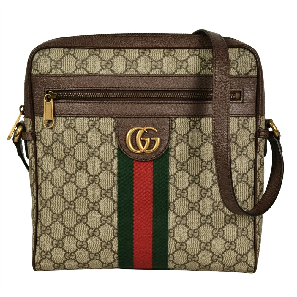グッチ GUCCI オフィディア ショルダーバッグ GGスプリームキャンバス 547934 赤銅色 ゴールド金具 ユニ一発やる【中古】