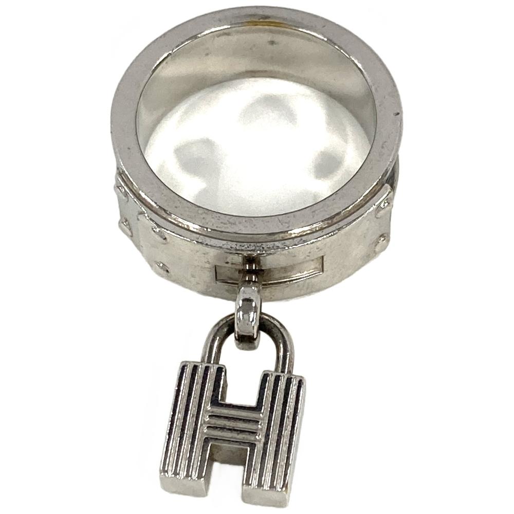 エルメス Hカデナ スカーフリング シルバー ブラック　箱付き HERMES(エルメス)/カデナ・スカーフリング/シルバー×ブラックの