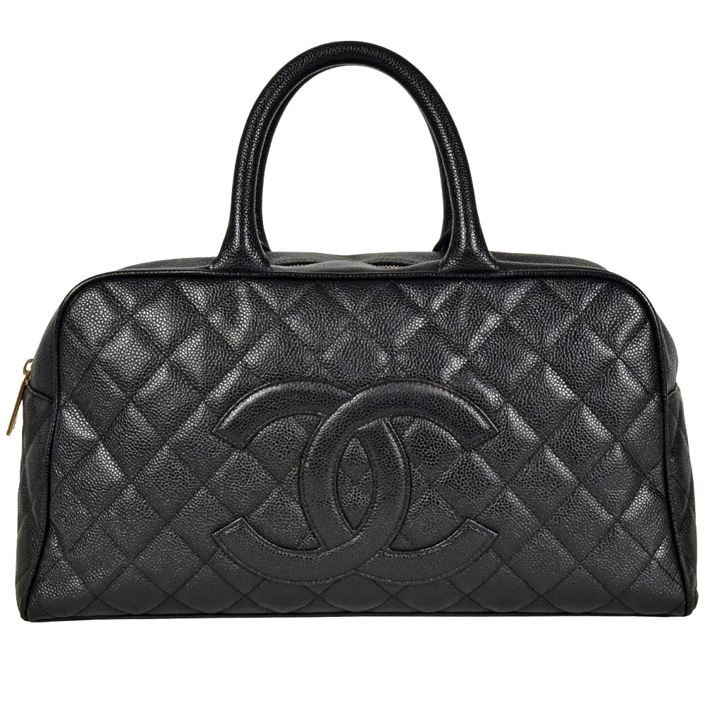 シャネル CHANEL ココマーク マトラッセ ミニボストンバッグ キャビアひと肌 A20996 黒いこと【中古】 バッグ-バッグ・小物・ブランド雑貨