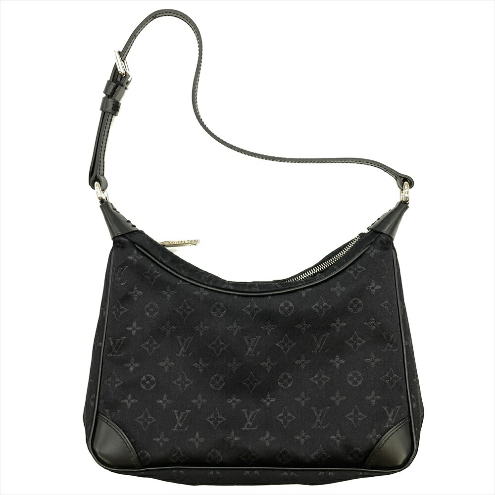ルイヴィトン LOUIS VUITTON リトルブローニュ ノワール ショルダーバッグ モノグラム 繻子 M92142 黒いこと しろがね色金具 SR0061【中古】