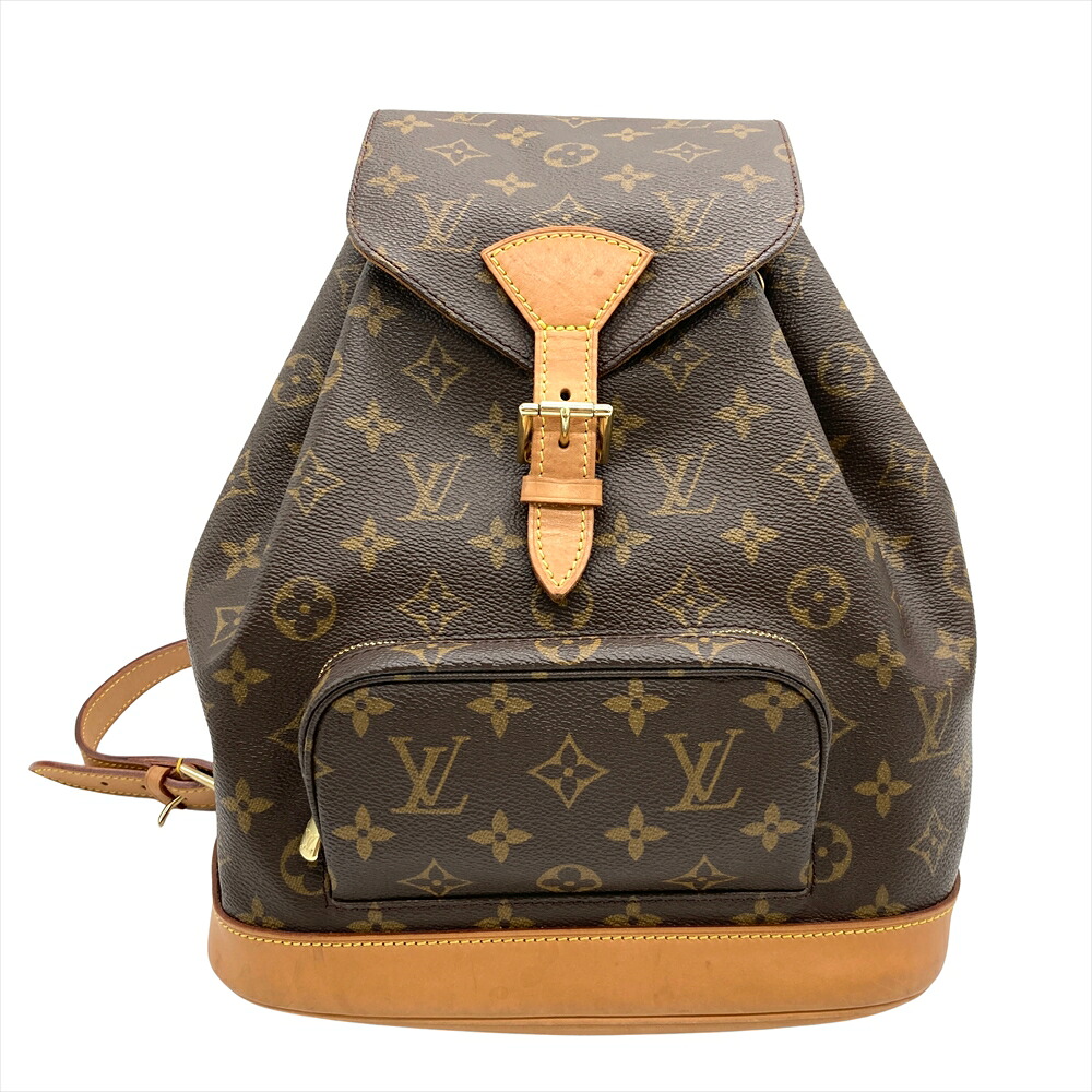 ルイヴィトン LOUIS VUITTON モン掏摸MM 背嚢 モノグラム 帆布 M51136 赤銅色 ゴールド金具 SP0040 レディース【中古】