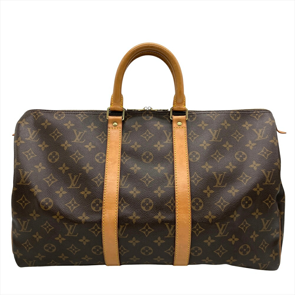ルイヴィトン LOUIS VUITTON キーポル45 ボストンバッグ モノグラム 帆布 M41428 赤銅色 ゴールド金具 SP0962【中古】
