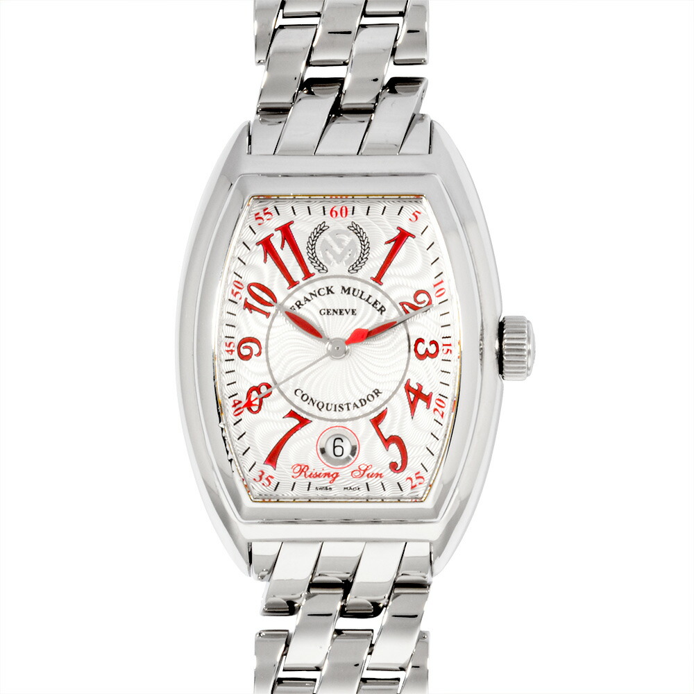 真っ正直レギオモンタヌス FRANCK MULLER 8005HSC コンキスタドール ライジング サン ウオッチ しろがね色文字記号盤 メンズ【中古】