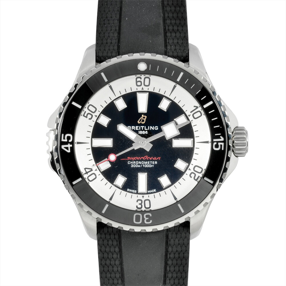 ブライト輪っか BREITLING A17378 百貨店大海原 自動小銃 46 ウオッチ 自動小銃巻 黒いこと文字記号盤 SS 自動小銃一巻き メンズ【中古】