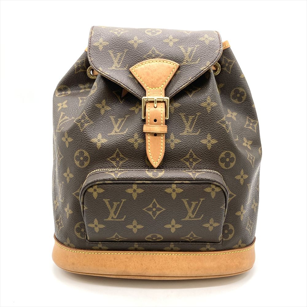 ルイヴィトン LOUIS VUITTON モン掏摸MM 背嚢 モノグラム 帆布 M51136 赤銅色 ゴールド金具 SP1020 レディース【中古】