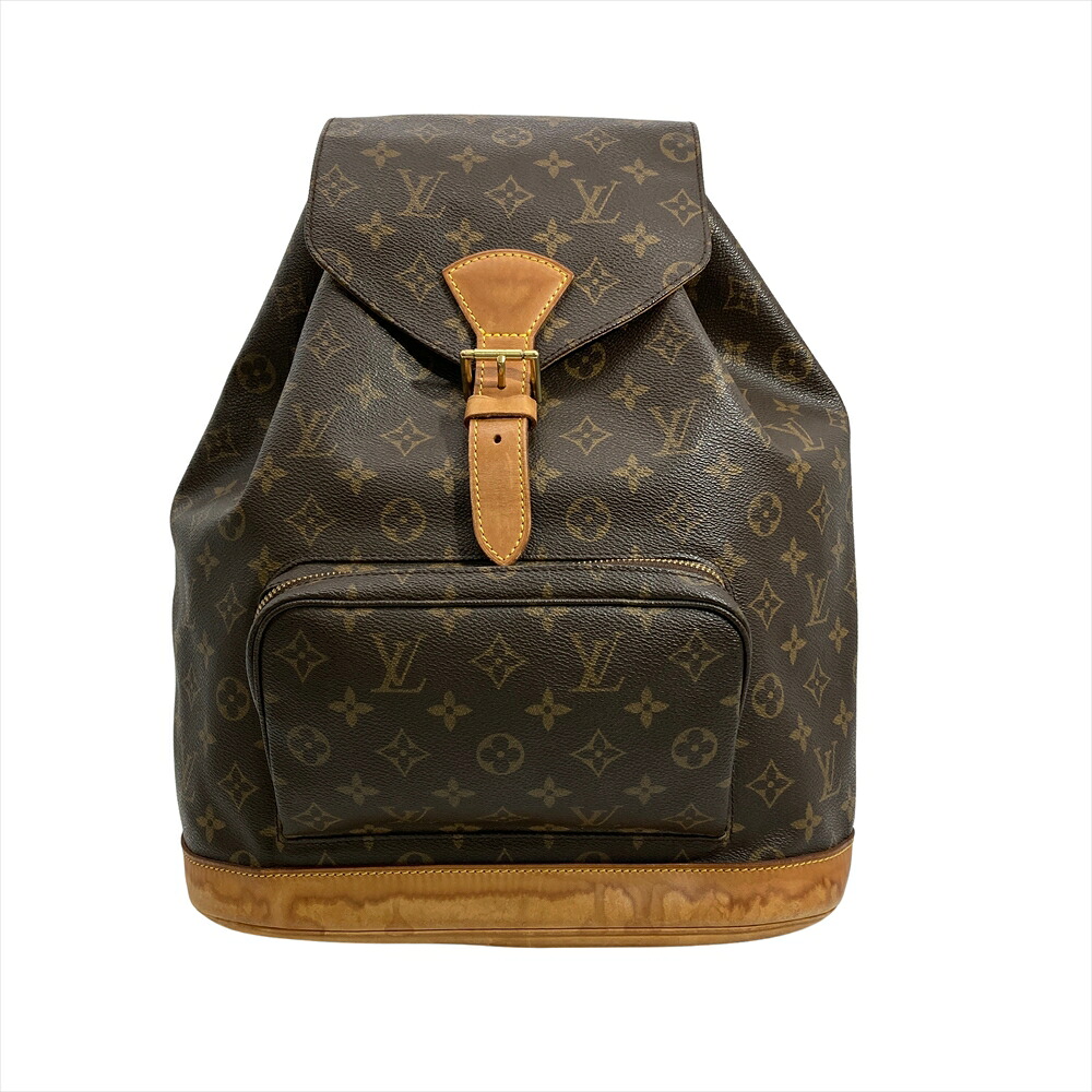 ルイヴィトン LOUIS VUITTON モン掏摸 GM 背嚢 モノグラム 帆布 M51135 赤銅色 SP1001 レディース【中古】