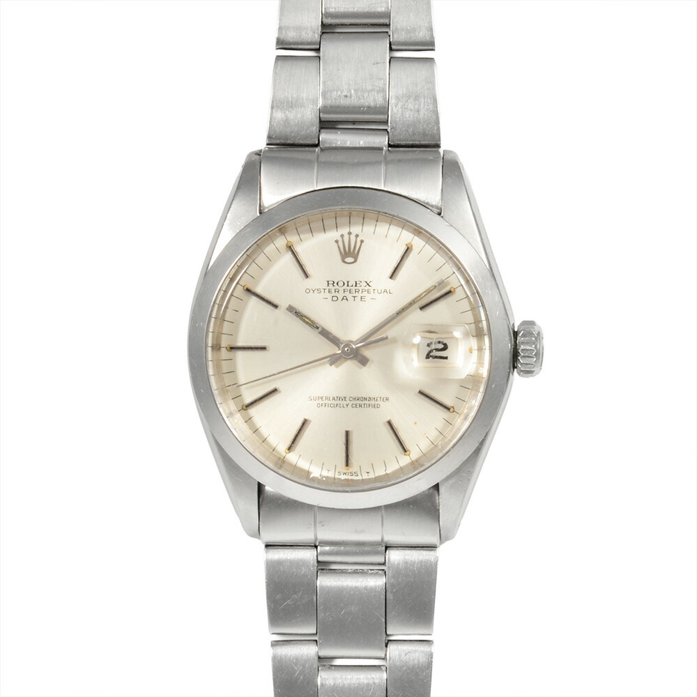 ロレックス ROLEX 1500 牡蛎 パーペチュアル デイト ウオッチ 自動小銃巻 しろがね色文字記号盤 7桁 2番台 OH済 メンズ【中古】
