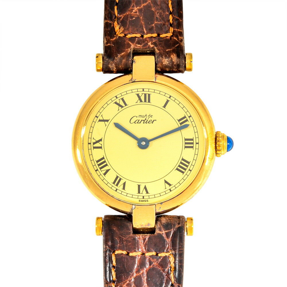 カルティエ Cartier 590004 マストヴァンドーム SM ヴェルメイユ ウオッチ 石英 象牙色文字記号盤 レディース【中古】