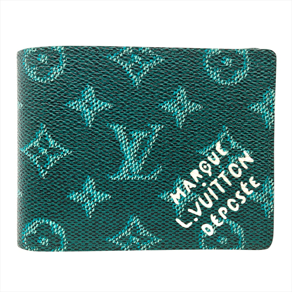 ルイヴィトン LOUIS VUITTON ポルトフォイユ ミュルティプル 二つ折り紙入れ M12657 緑であること RFID ヘリテージ 2025 SS メンズ【中古】