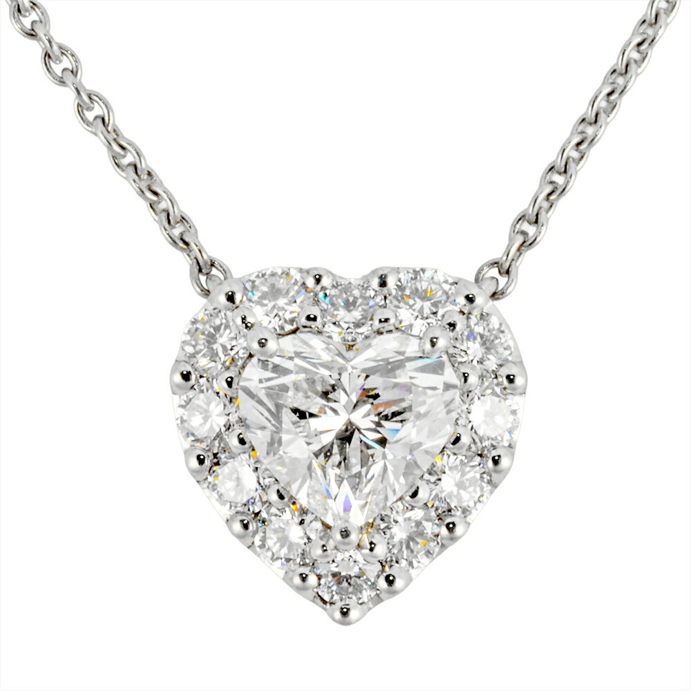 グラフ GRAFF アイコン ハートシェイプ ネックレス ダイヤモンド 0.72ct K18WG 4.2g ホワイトゴールド G/VS2 内箱付 レディース【中古】｜ゴールドプラザ店
