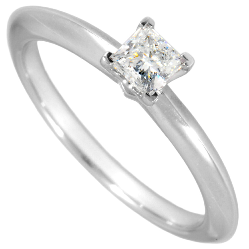 ティファニー Tiffany&Co. ソリティア プリンセスカット リング 指輪 ダイヤモンド 0.23ct 約9号 Pt950 3.6g プラチナ レディース【中古】｜ゴールドプラザ店