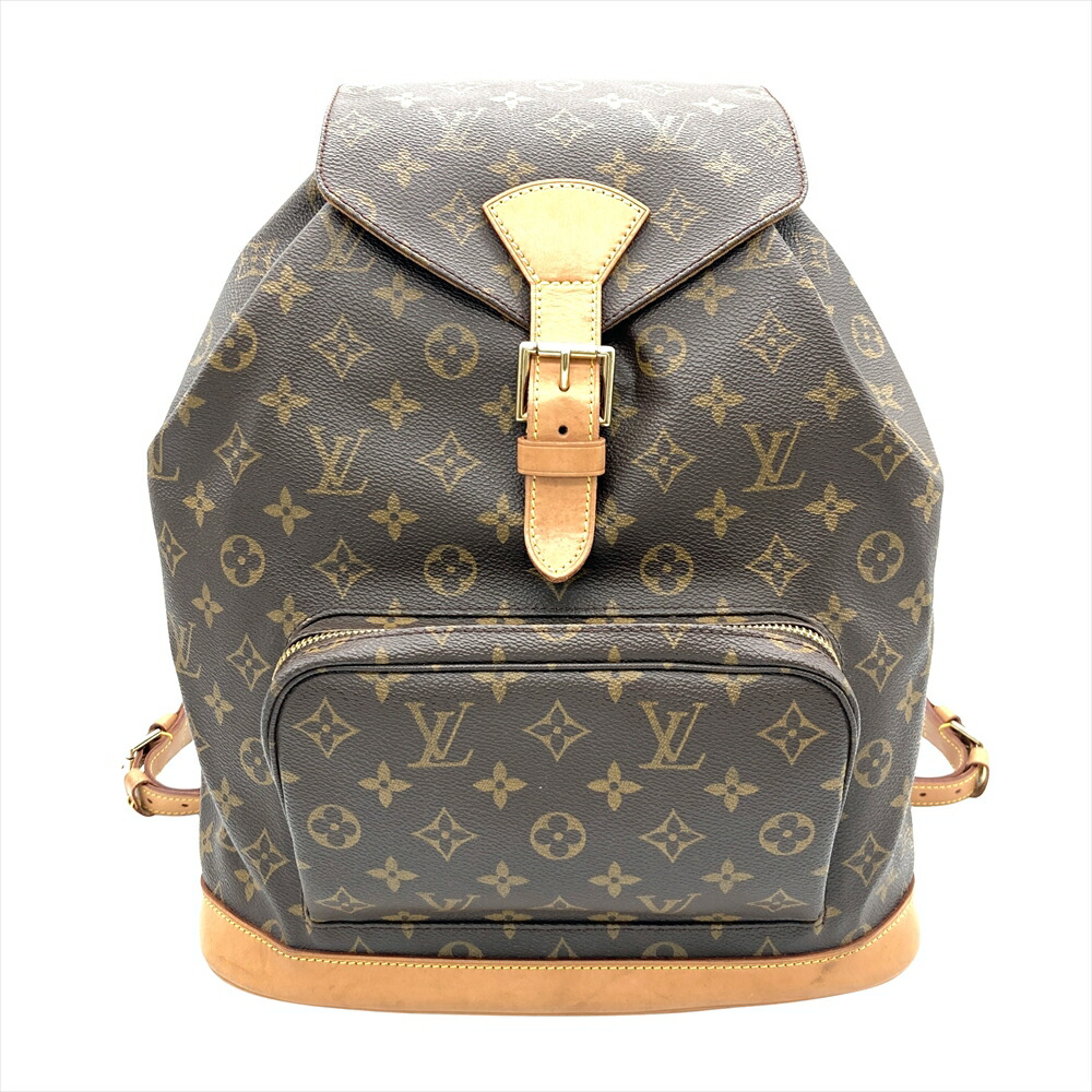 ルイヴィトン LOUIS VUITTON モン掏摸GM 背嚢 モノグラム 帆布 M51135 赤銅色 ゴールド金具 SP0060【中古】