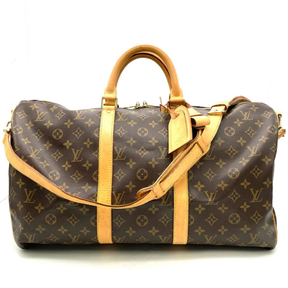 ルイヴィトン LOUIS VUITTON キーポル50 ボストンバッグ モノグラム 帆布 なめし革 M41416 赤銅色 ゴールド金具【中古】