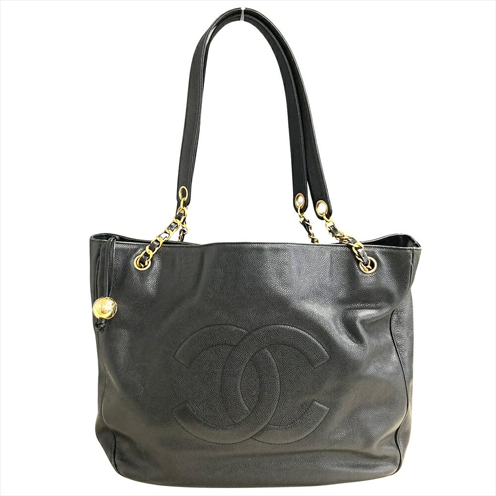 シャネル CHANEL チェーン店 ショルダーバッグ キャビア素はだ 黒いこと ゴールド金具 ココマーク レディース【中古】