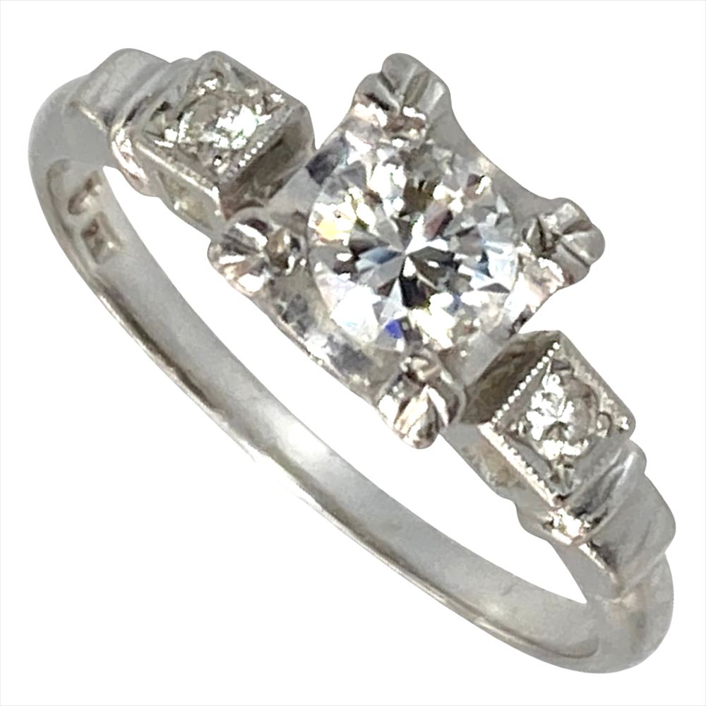 ミキモト MIKIMOTO 立爪 デザイン リング 指輪 ダイヤモンド 0.35ct 約10号 Pt900 3.8g プラチナ レディース【中古】|ゴールドプラザ店