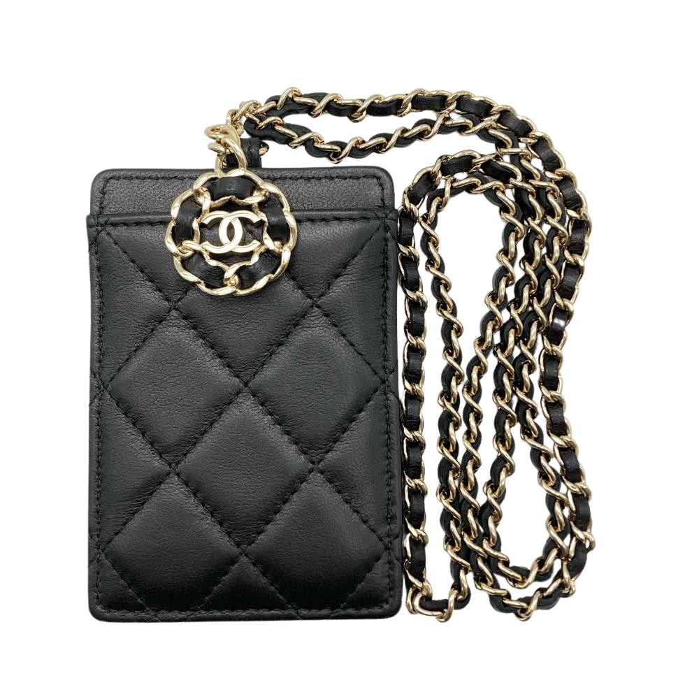 シャネル CHANEL ココマーク マトラッセ チェーン店肩肉付 歌留多容れもの 子ヒツジひと肌 AP0711 黒いこと しろがね色金具 レディース【中古】