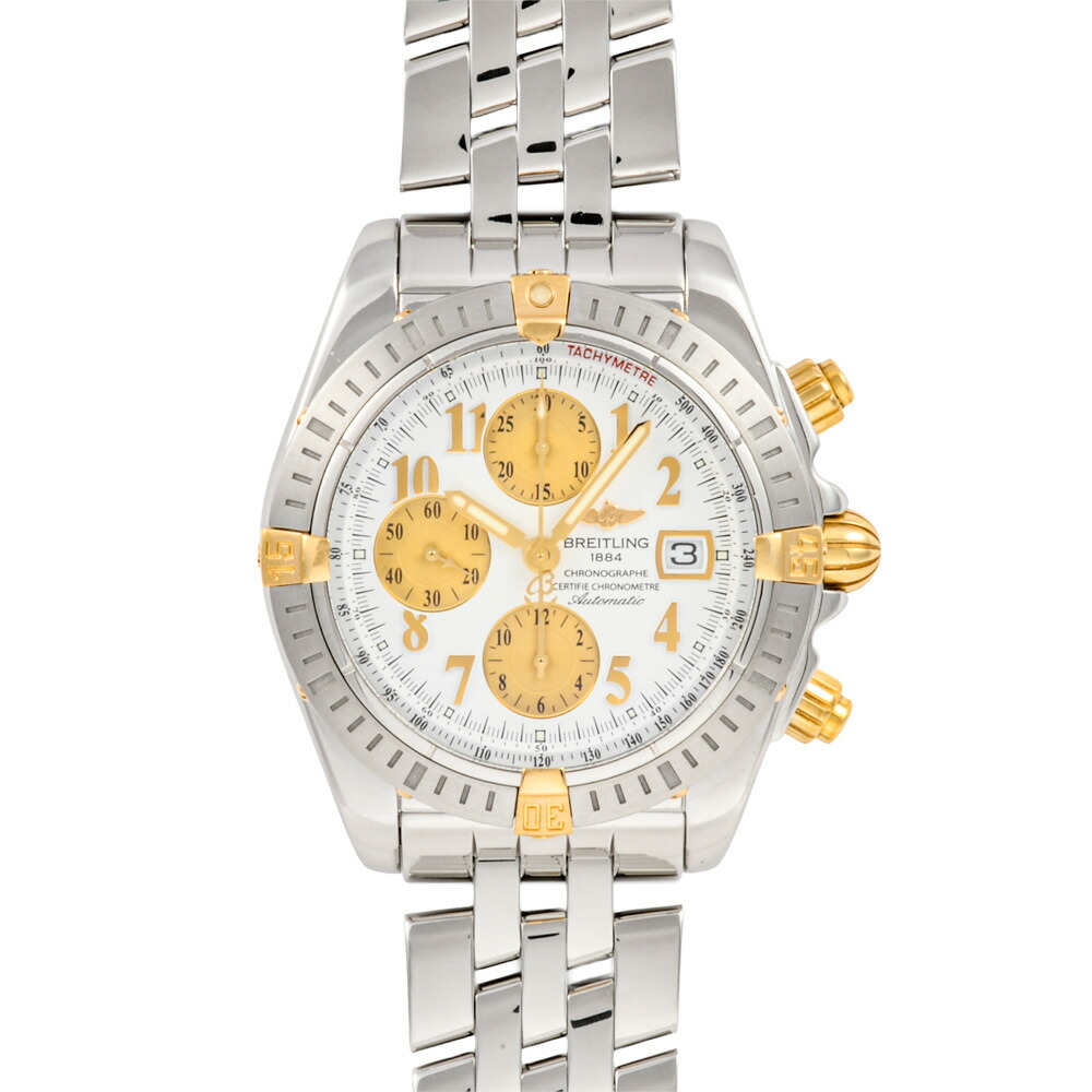 ブライト輪っか BREITLING B13356 クロノマット 系統発生 デイト ウオッチ 自動小銃巻 白いこと文字記号盤 ビコロ メンズ【中古】