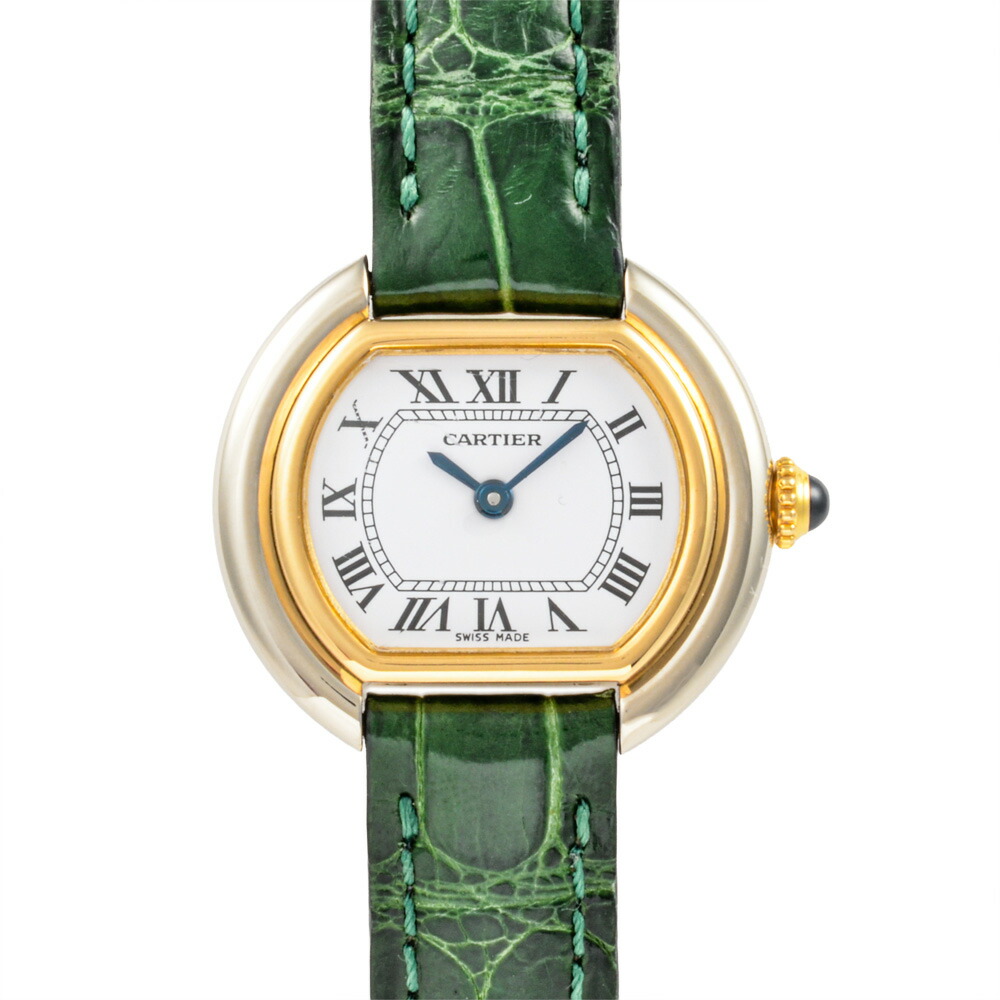 カルティエ Cartier エリプス SM ウオッチ 手巻 白いこと文字記号盤 K18 YG×WG レディース【中古】