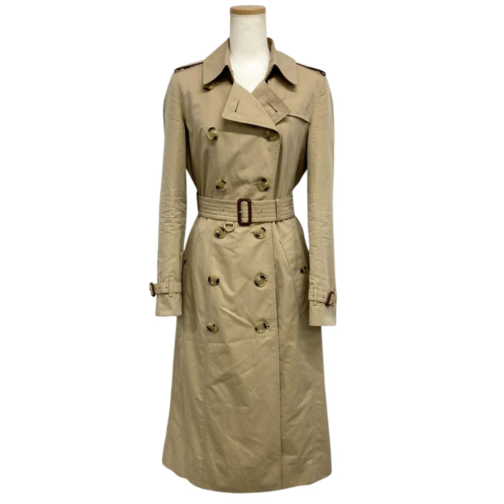 バーバリー BURBERRY チェルシー THE CHELSEA トレンチコート 綿織物 ビスコース人絹 8045779 ベージュ 38 ロング ノバチェック レディース【中古】