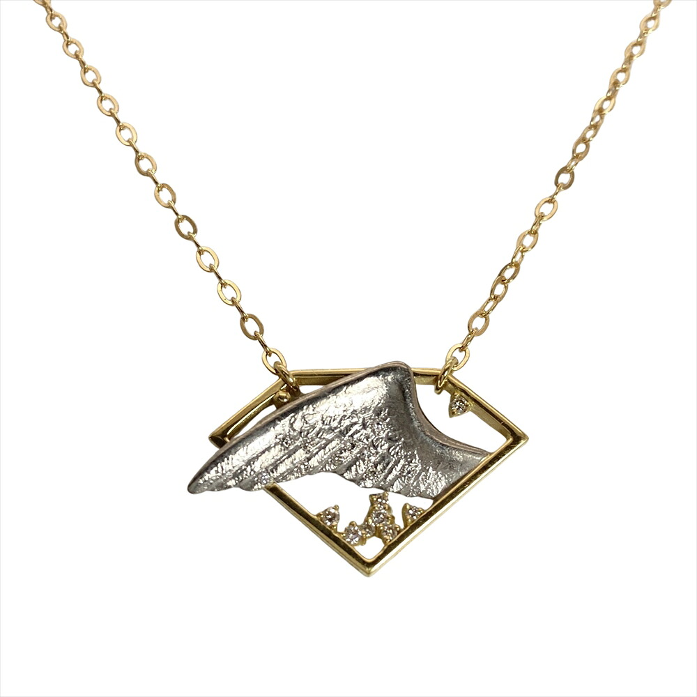 アーカー AHKAH イーグルモチーフ ネックレス ダイヤモンド 0.09ct K18YG 5.7g ペンダント レディース【中古】｜ゴールドプラザ店