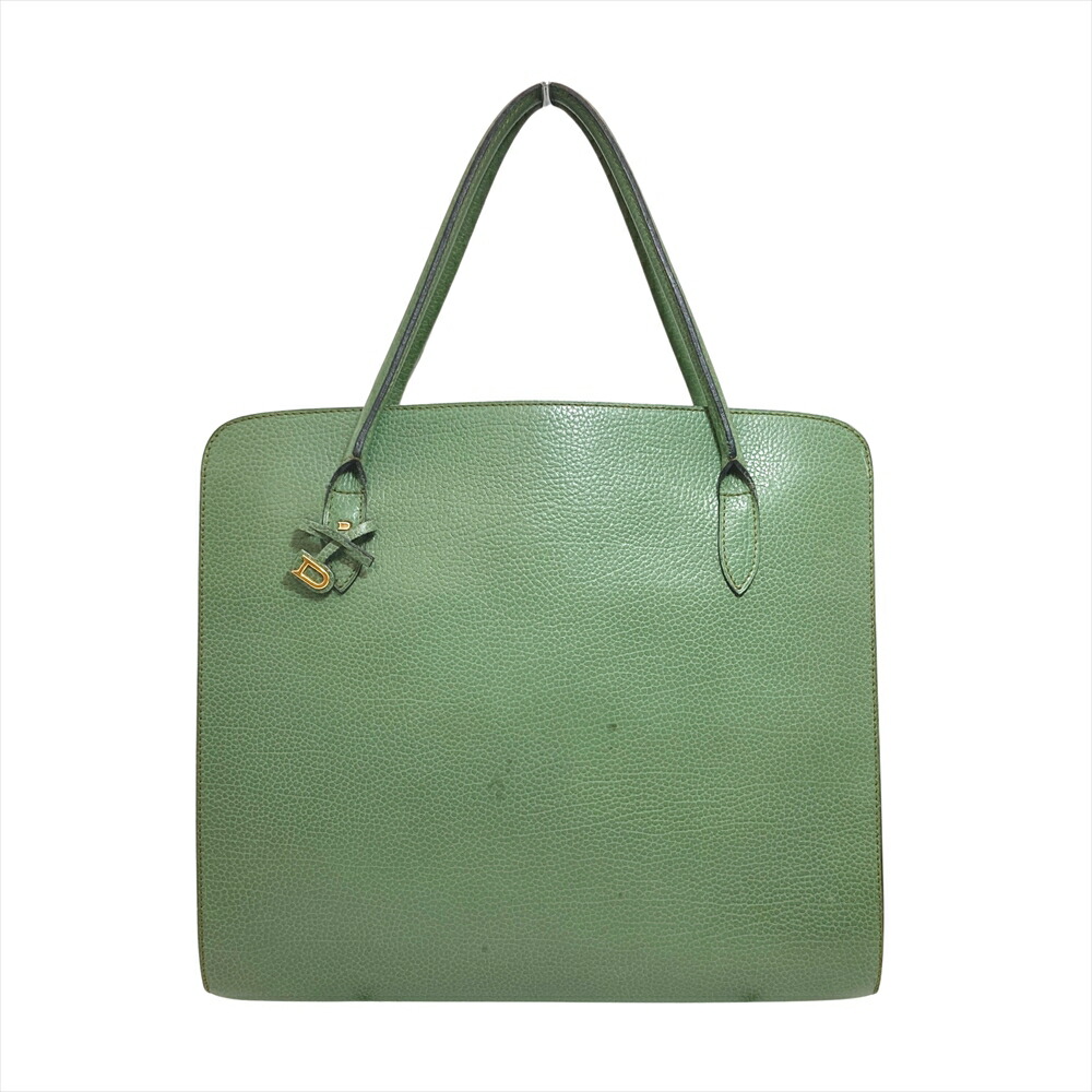 デルヴォー DELVAUX セピア色 Sepia ハンドバック グレインカーフレザー 緑であること トートバッグ【中古】