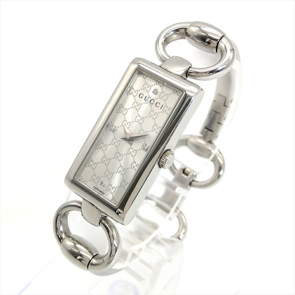 グッチ GUCCI トルナヴォーニ ウオッチ 石英 しろがね色文字記号盤 機能品 レディース【中古】