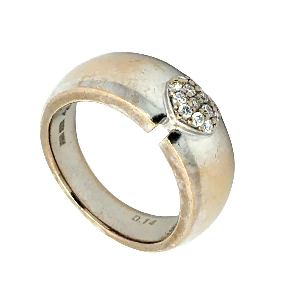 ポンテヴェキオ Ponte Vecchio ハートモチーフ リング 指輪 ダイヤモンド 0.14ct 約9.5号 K18WG 7.9g ホワイトゴールド レディース【中古】|ゴールドプラザ店