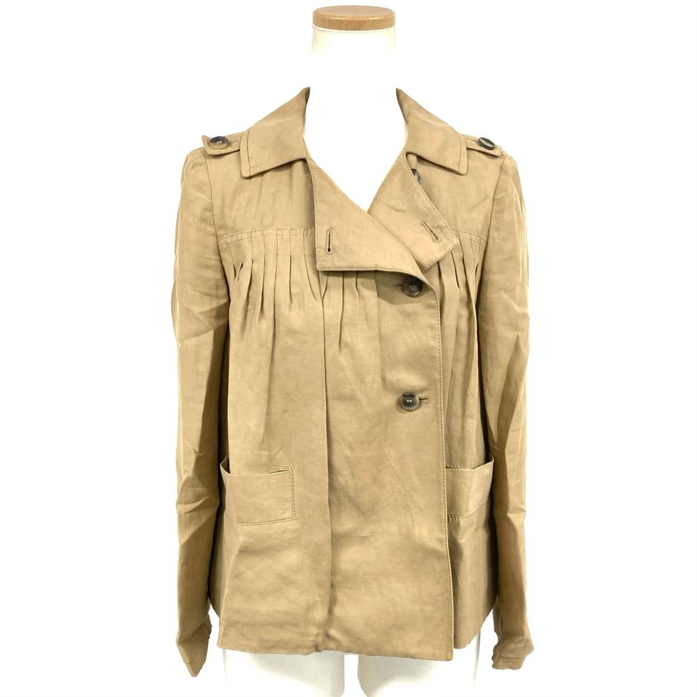 グッチ GUCCI リネン混 遊撃手 トレンチコート 173379 ベージュ 38 上衣 レディース【中古】