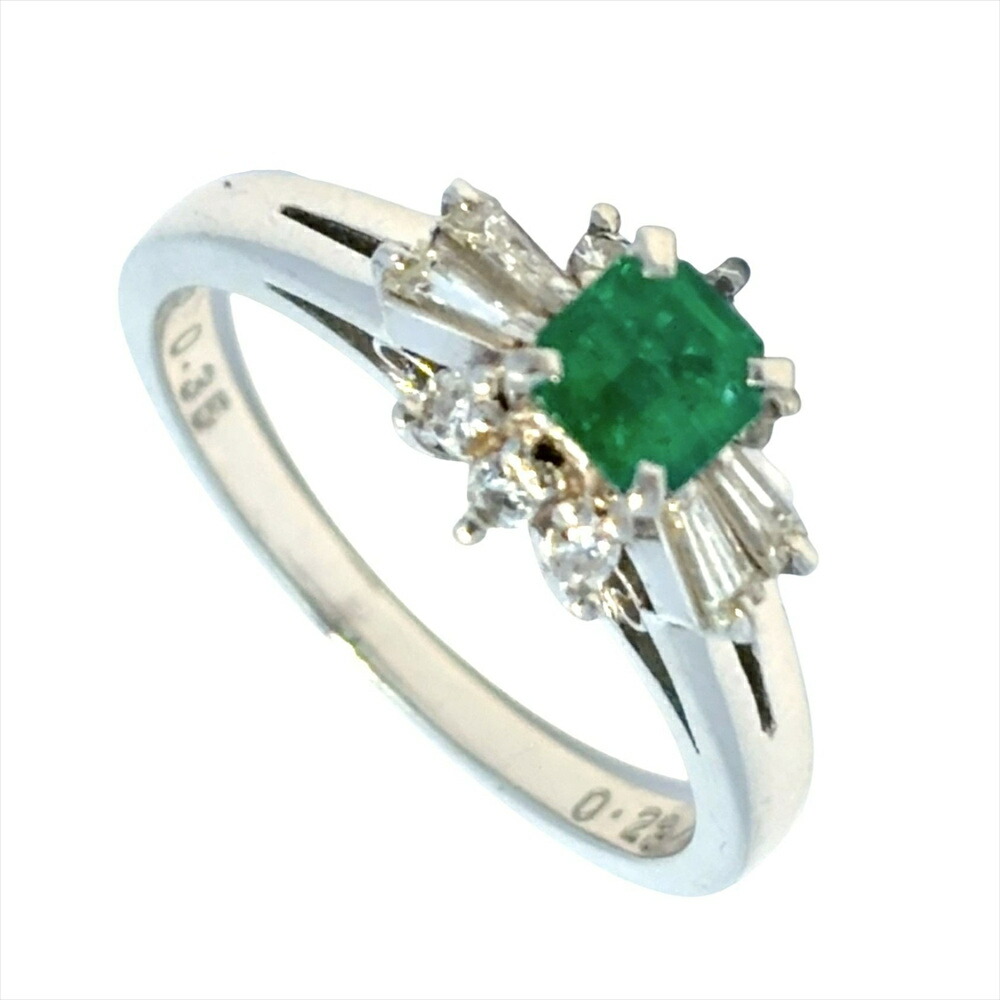 タサキ TASAKI リング 指輪 エメラルド 0.35ct 約11号 Pt900 5.0g プラチナ ダイヤモンド レディース【中古】｜ゴールドプラザ店