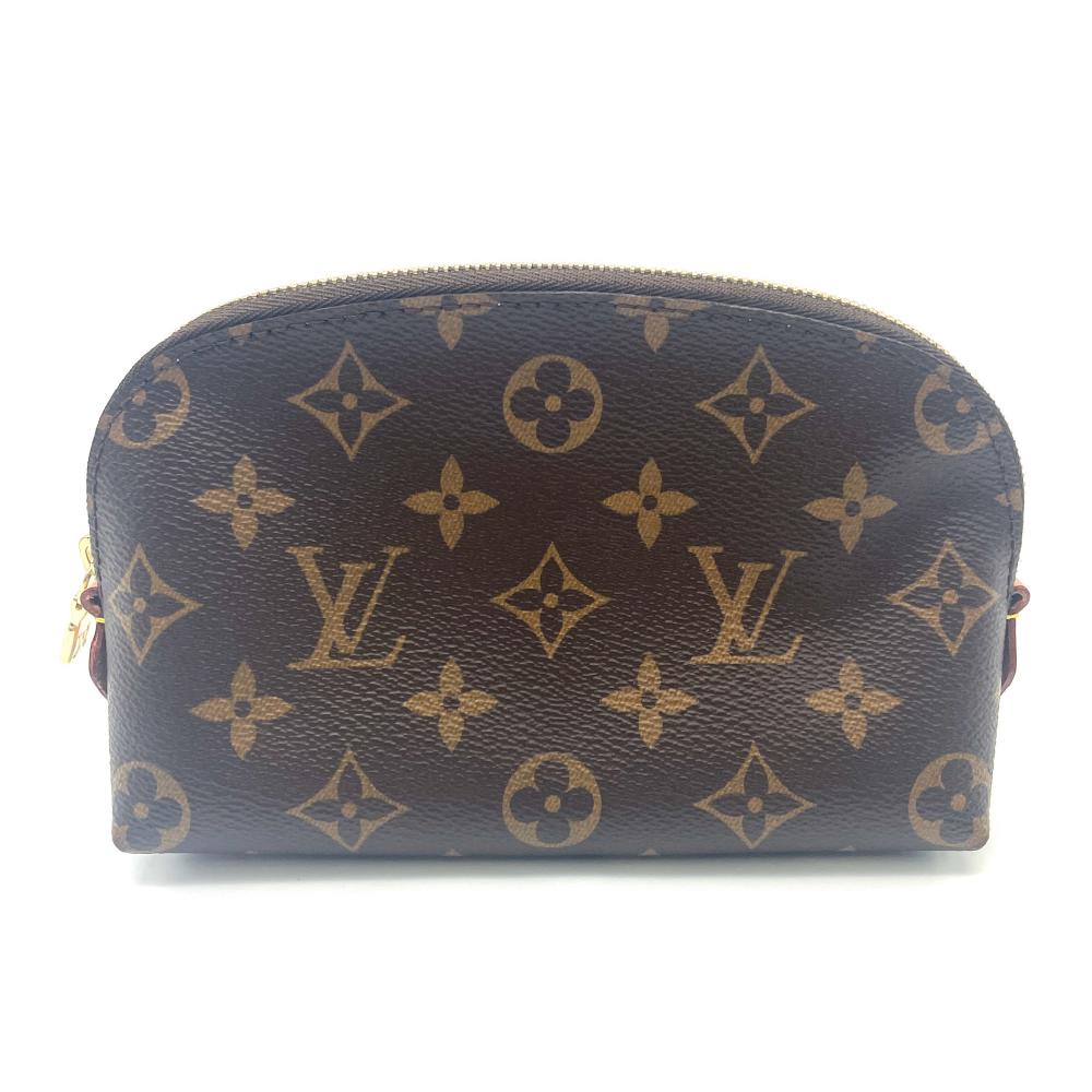 ルイヴィトン LOUIS VUITTON ポシェットコスメティック 車寄せ モノグラム 帆布 M47515 赤銅色【中古】