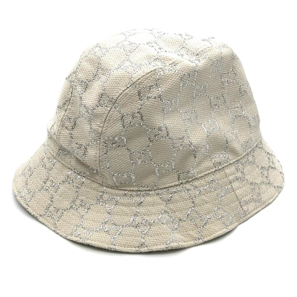 グッチ GUCCI GGラメ バケット ハット 631951 ベージュ S 56cm レディース【中古】|ゴールドプラザ店