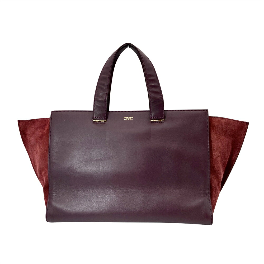 ジョルジオアルマーニ GIORGIO ARMANI トートバッグ カーフ スエード ボルドー ハンドバッグ【中古】｜ゴールドプラザ店