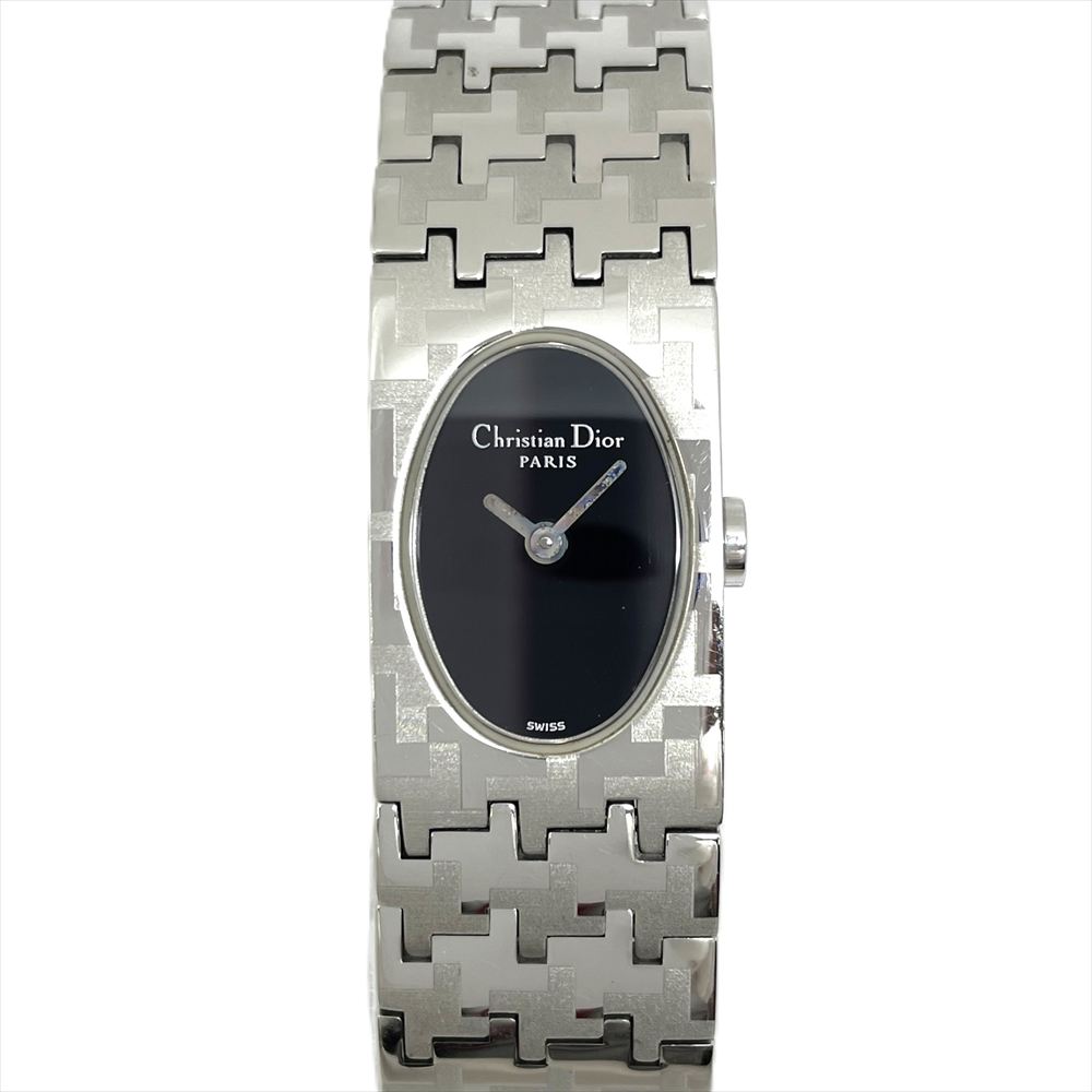 クリスチャンディオール Dior D70-100 ミスディオール ウォッチ 石英 黒いこと文字記号盤 動く品 SS レディース【中古】