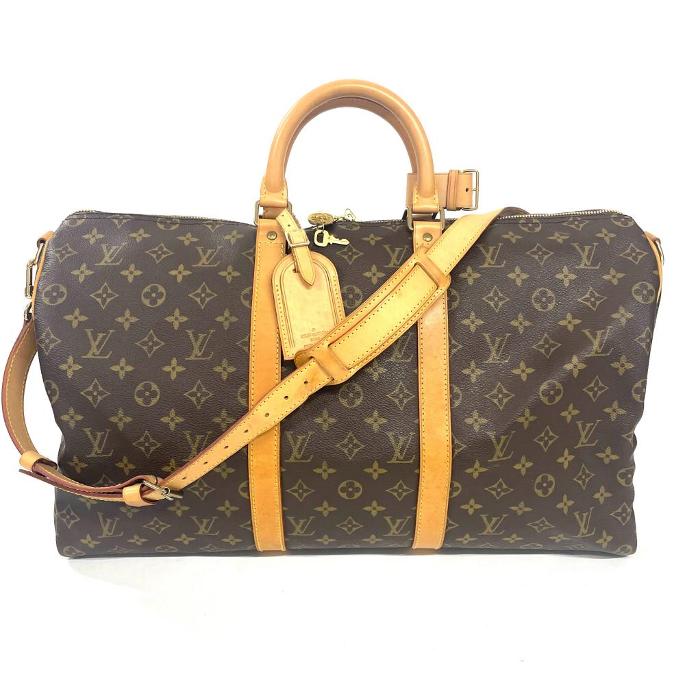 ルイヴィトン LOUIS VUITTON キーポル 50 ボストンバッグ モノグラム 帆布 なめし革 M41416 赤銅色 ゴールド金具【中古】