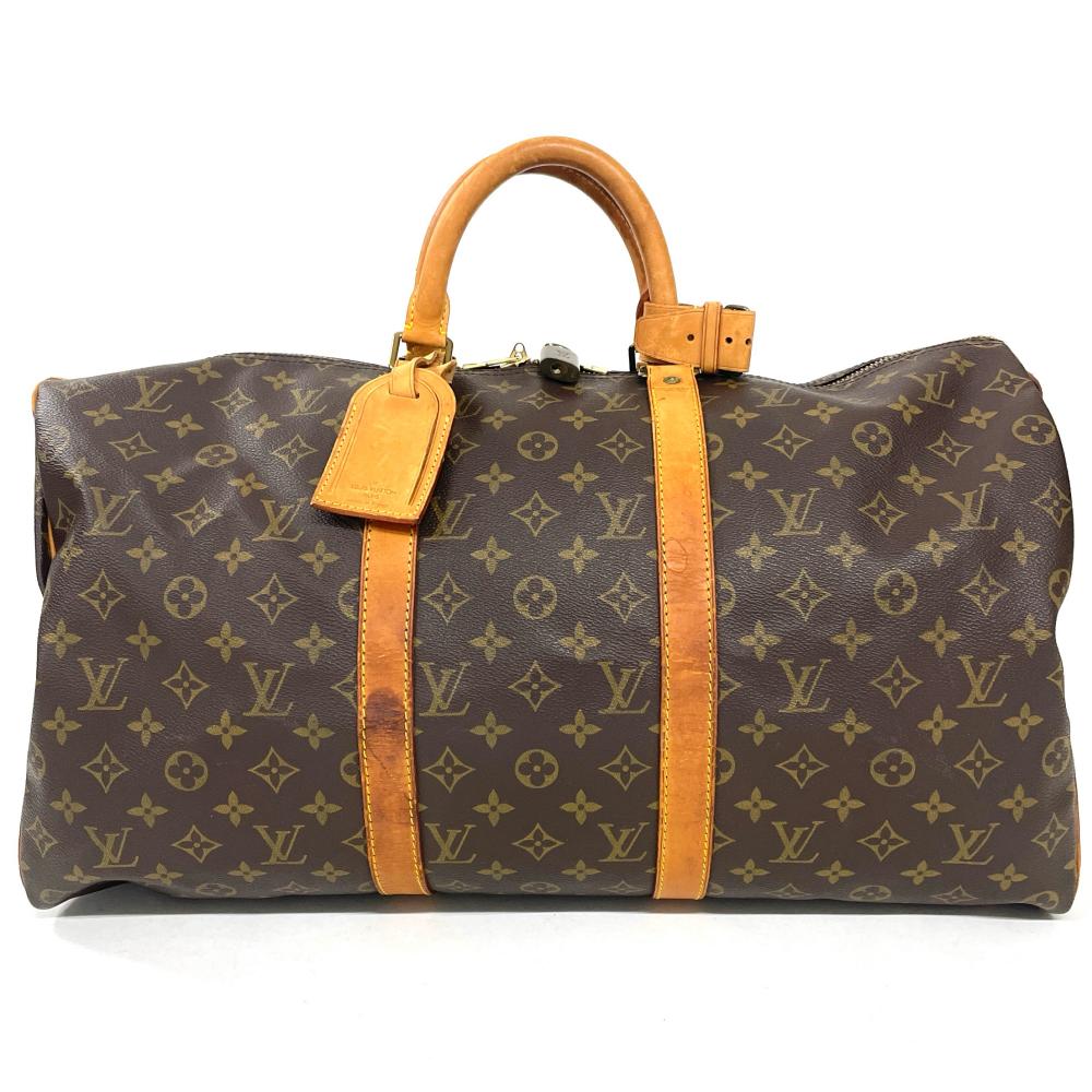 ルイヴィトン LOUIS VUITTON キーポル 50 ボストンバッグ モノグラム 帆布 なめし革 M41426 赤銅色 ゴールド金具【中古】