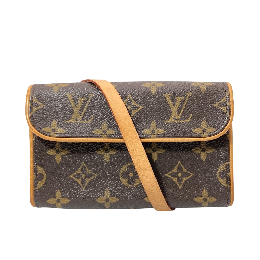ルイヴィトン LOUIS VUITTON ポシェット フロランティーヌ 酉の方角御徒面子 モノグラム 帆布 M51855 赤銅色 FL0053 合切袋【中古】